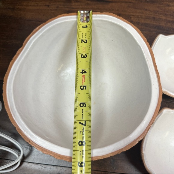 Vintage Ed Langbein Pottery Original Italian Coconut 1 large & 6 small Bowls - Picture 8 of 12